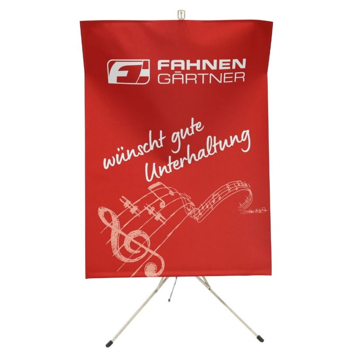 Notenpultbanner im Digitaldruck von FAHNENGÄRTNER in der Frontansicht.