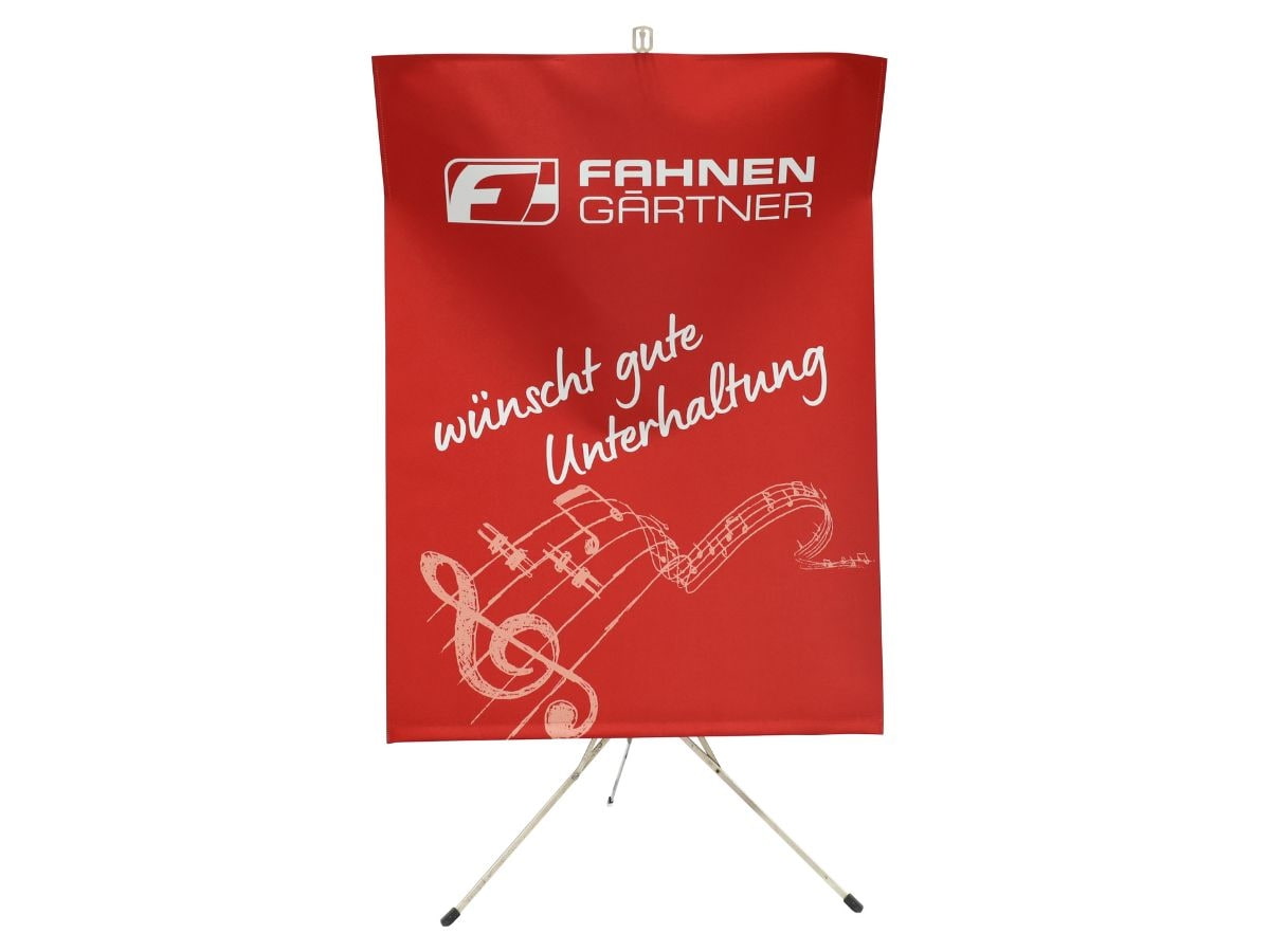 Notenpultbanner im Digitaldruck von FAHNENGÄRTNER in der Frontansicht.